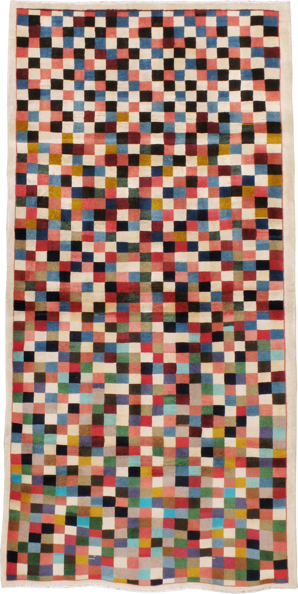 Vintage Persian Kashan Modernist Rug, No.23421 - Gss