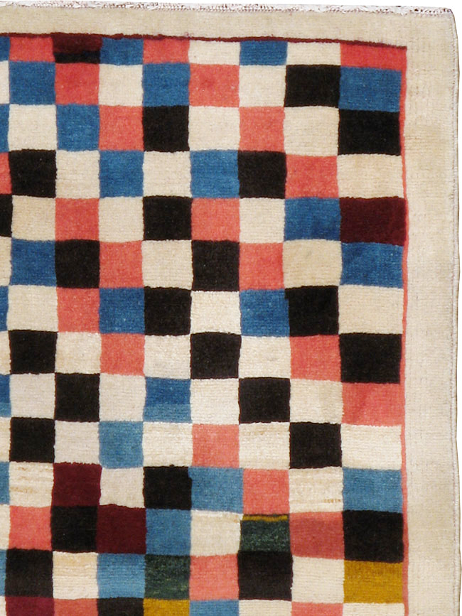 Vintage Persian Kashan Modernist Rug, No.23421 - Gss