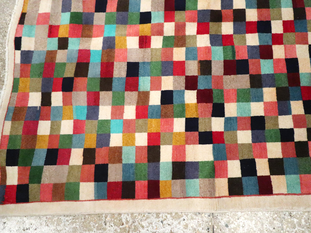 Vintage Persian Kashan Modernist Rug, No.23421 - Gss