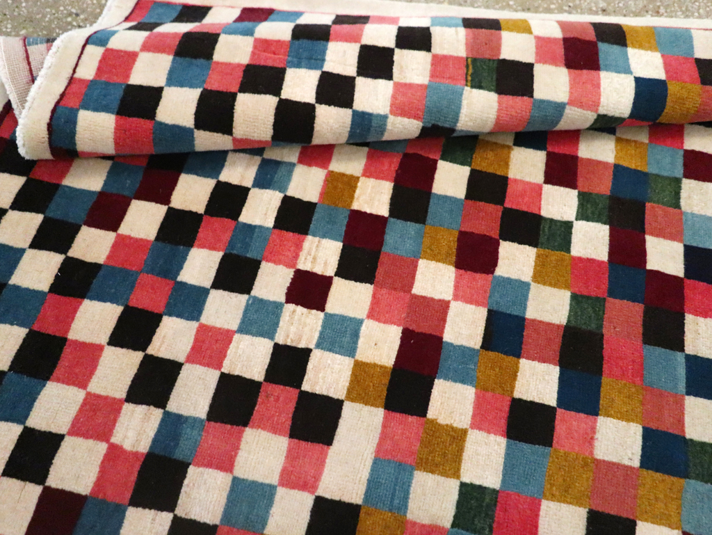 Vintage Persian Kashan Modernist Rug, No.23421 - Gss