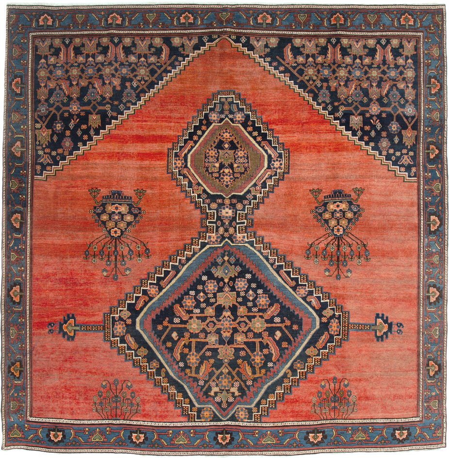 Antique Persian Bidjar Square Carpet, No.23433 - Gss