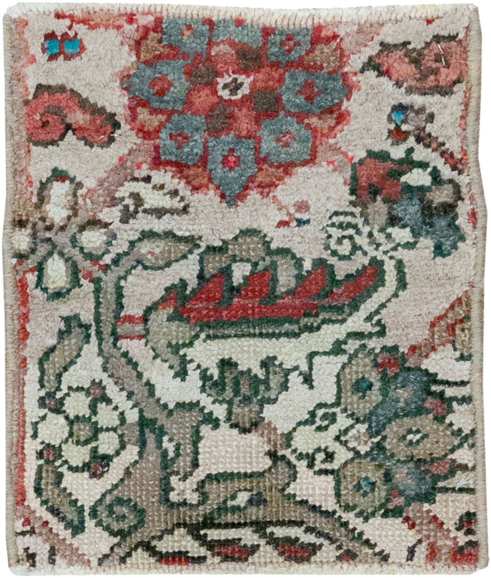 Vintage Persian Heriz Throw Rug, No.23441 - Gss