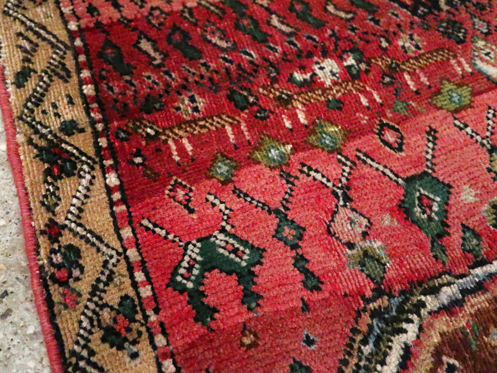Vintage Persian Mahal Throw Rug, No.23445 - Gss
