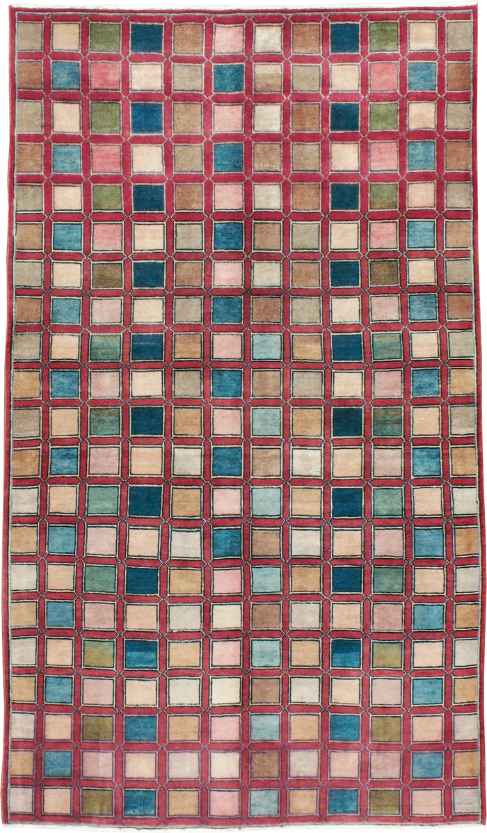 Vintage Kashan Modernist Rug, No.23473 - Gss
