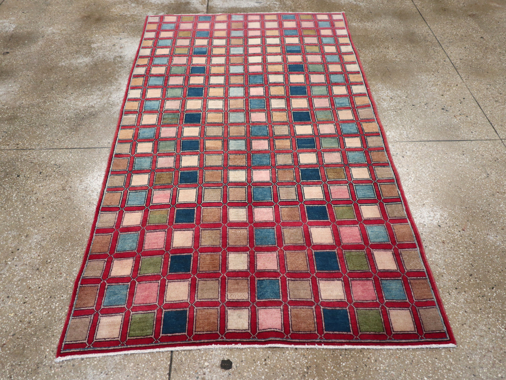 Vintage Kashan Modernist Rug, No.23473 - Gss