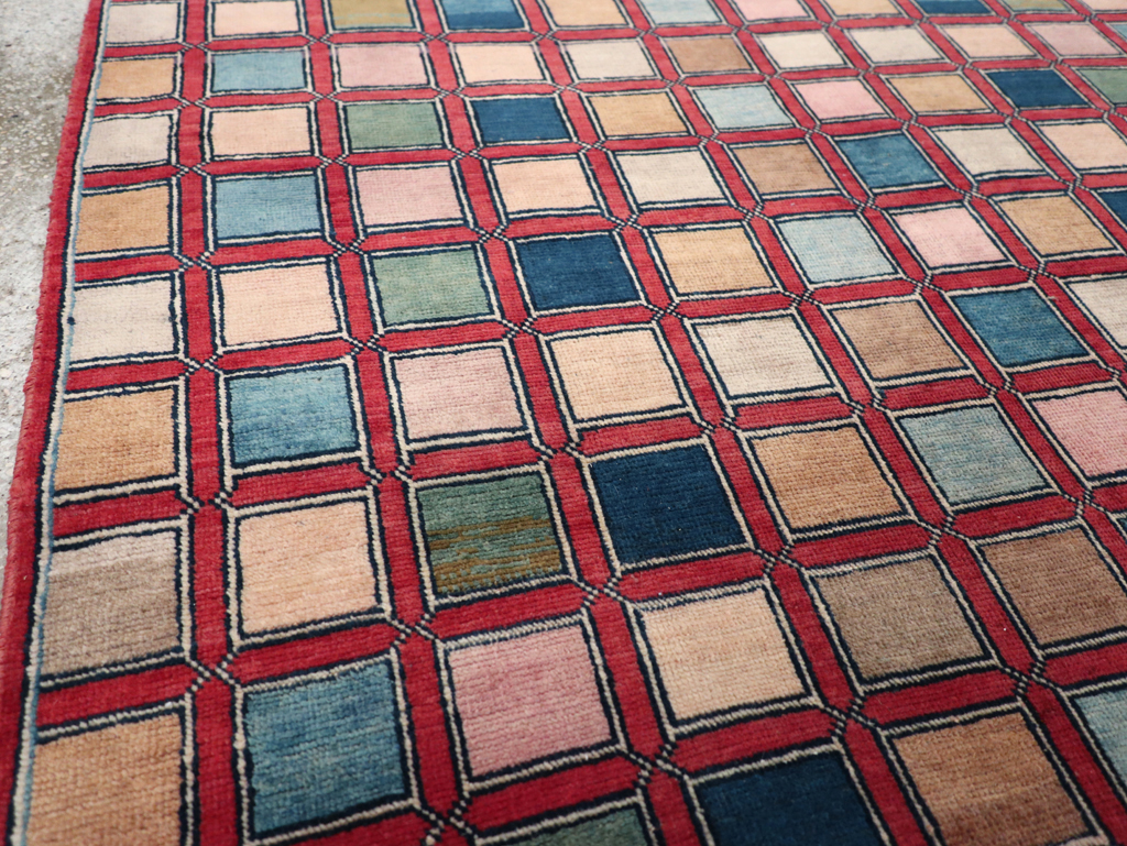 Vintage Kashan Modernist Rug, No.23473 - Gss