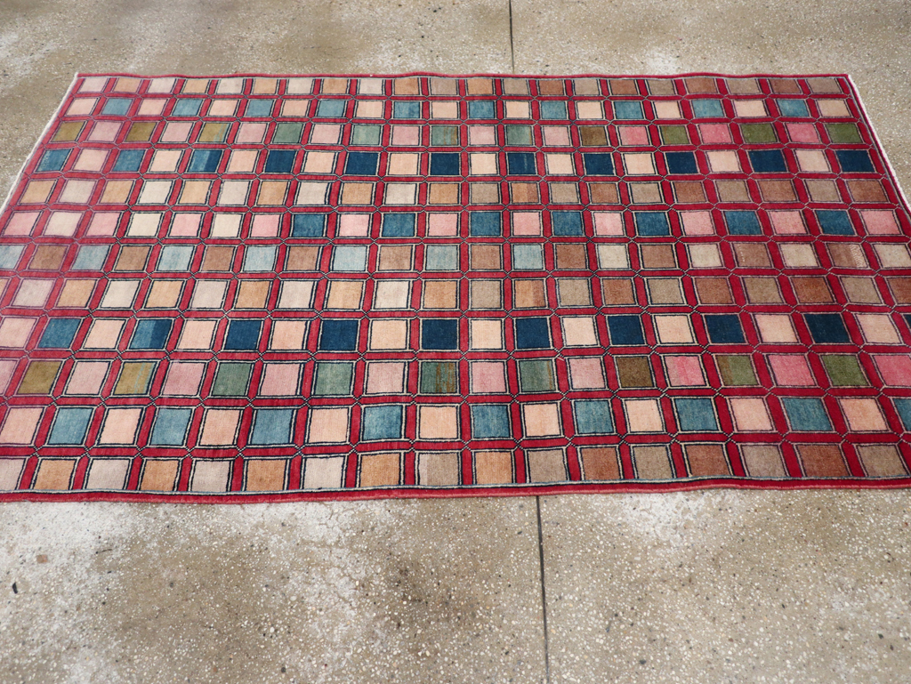 Vintage Kashan Modernist Rug, No.23473 - Gss