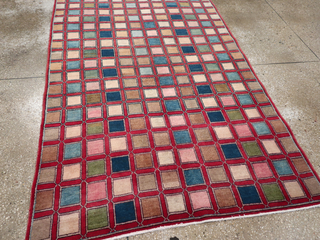 Vintage Kashan Modernist Rug, No.23473 - Gss