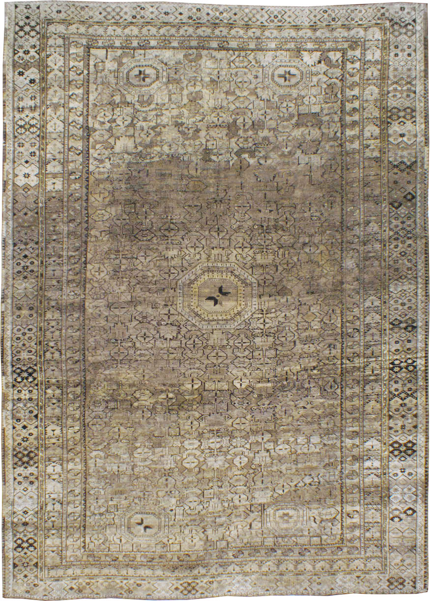 Antique Central Asian Beshir Carpet, No.23502 - Gss