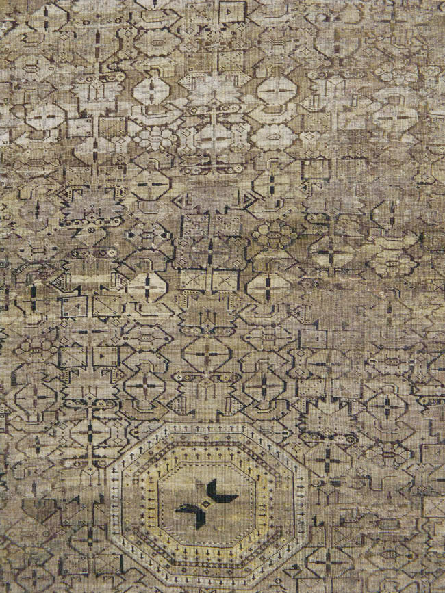 Antique Central Asian Beshir Carpet, No.23502 - Gss