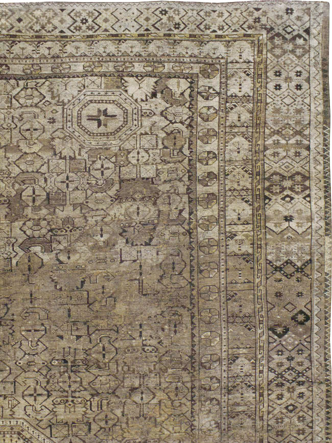 Antique Central Asian Beshir Carpet, No.23502 - Gss