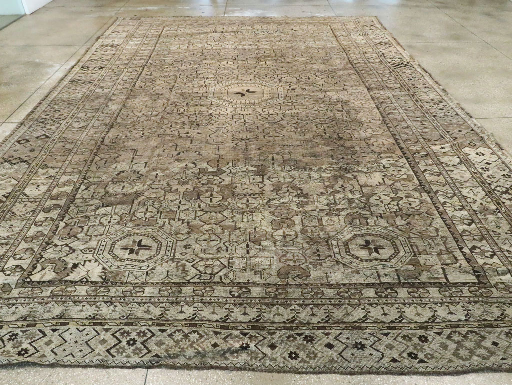 Antique Central Asian Beshir Carpet, No.23502 - Gss