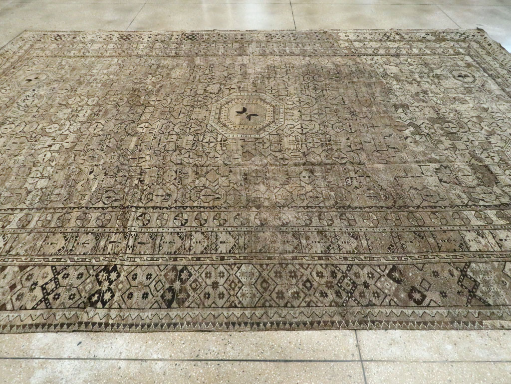 Antique Central Asian Beshir Carpet, No.23502 - Gss