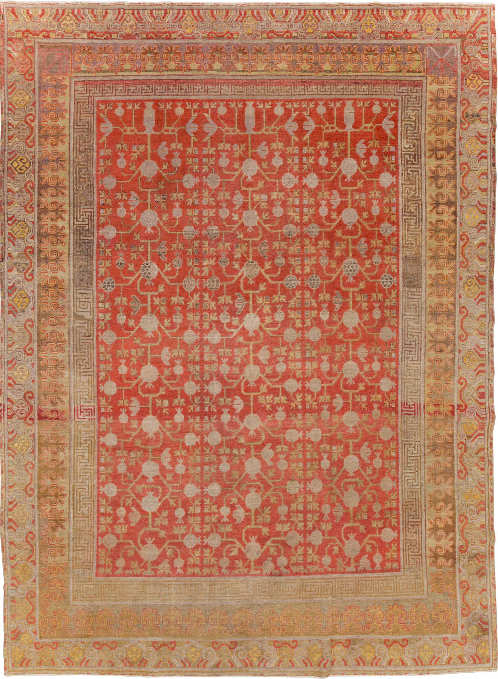 Vintage East Turkestan Khotan Room Size Carpet, No.23506 - Gss