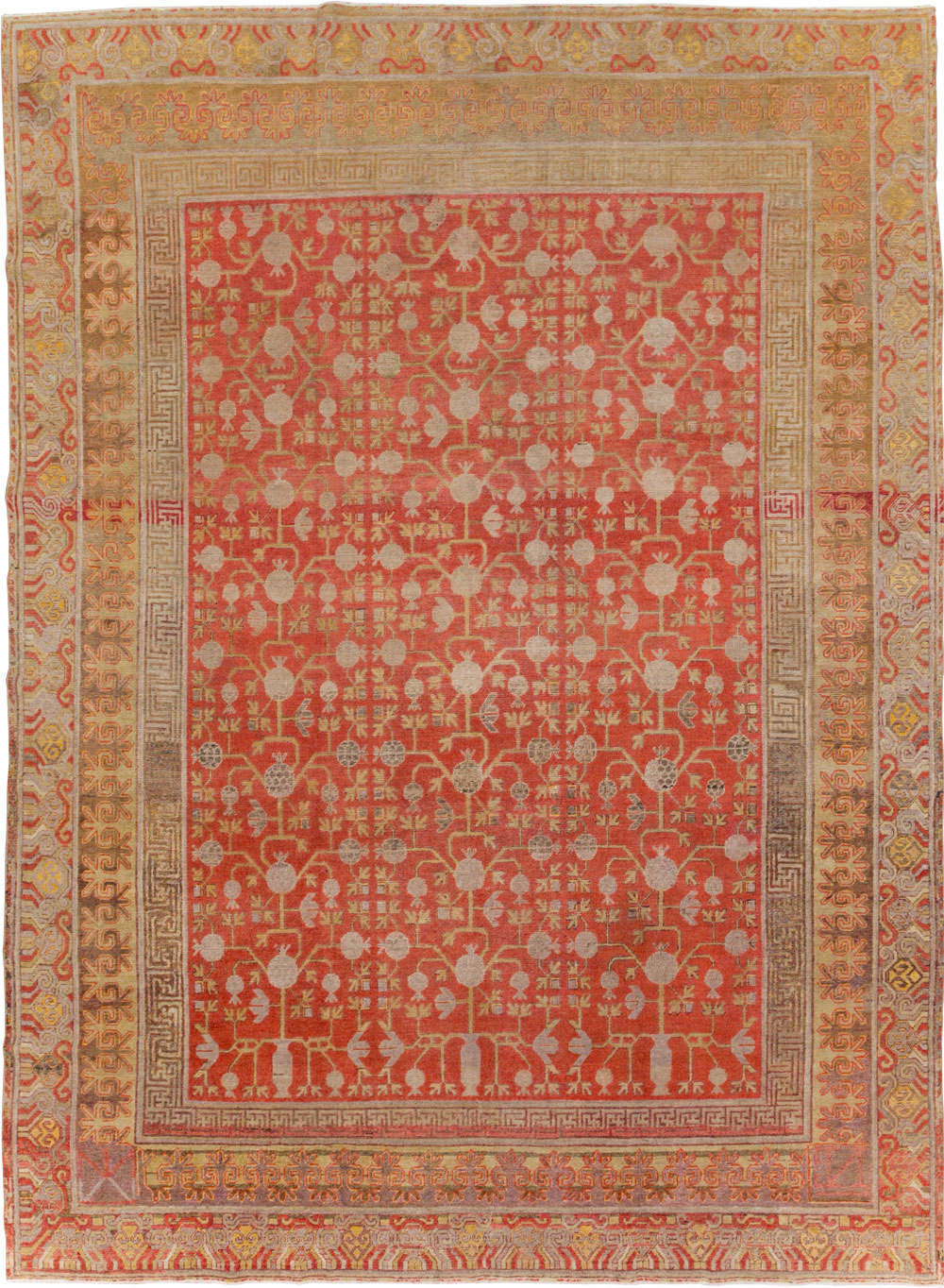 Vintage East Turkestan Khotan Carpet, No.23506 - Gss