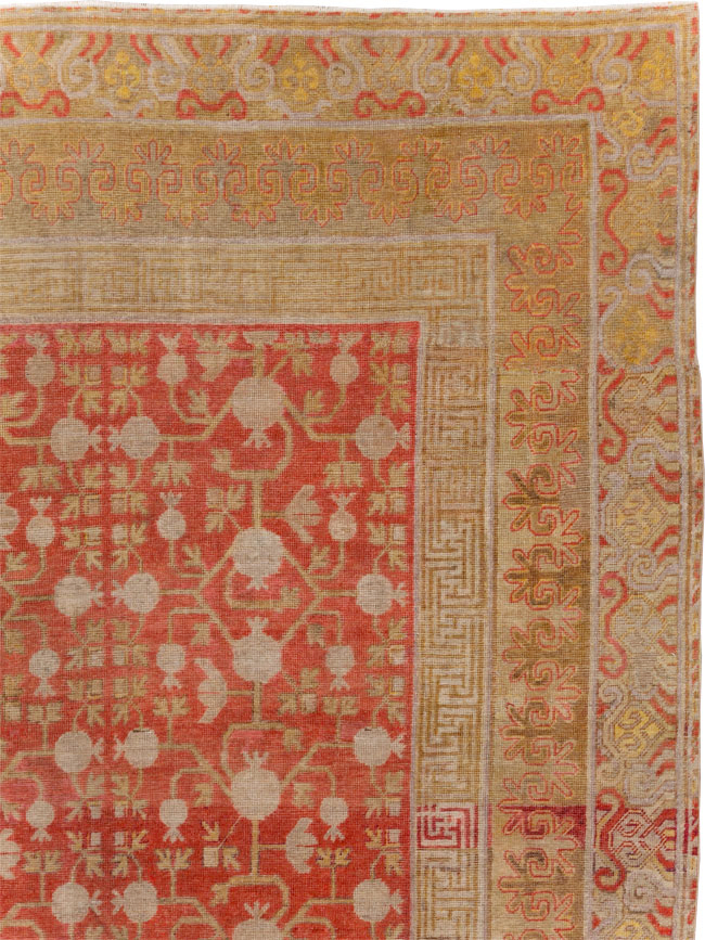 Vintage East Turkestan Khotan Carpet, No.23506 - Gss
