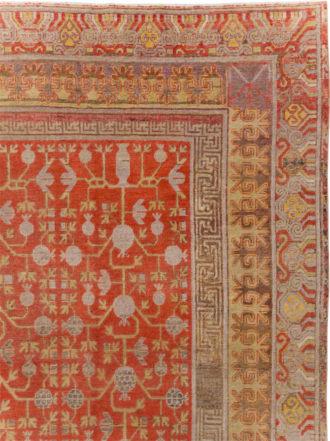 Vintage East Turkestan Khotan Room Size Carpet, No.23506 - Gss