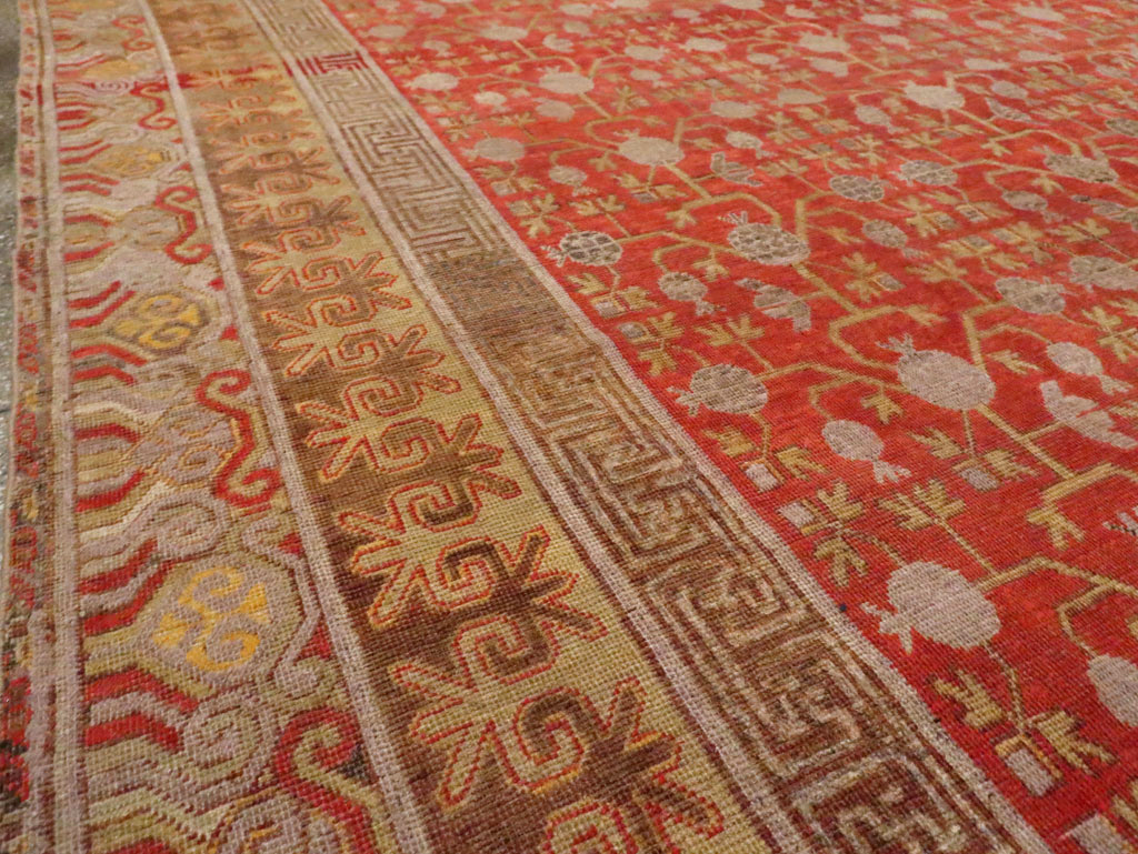 Vintage East Turkestan Khotan Room Size Carpet, No.23506 - Gss