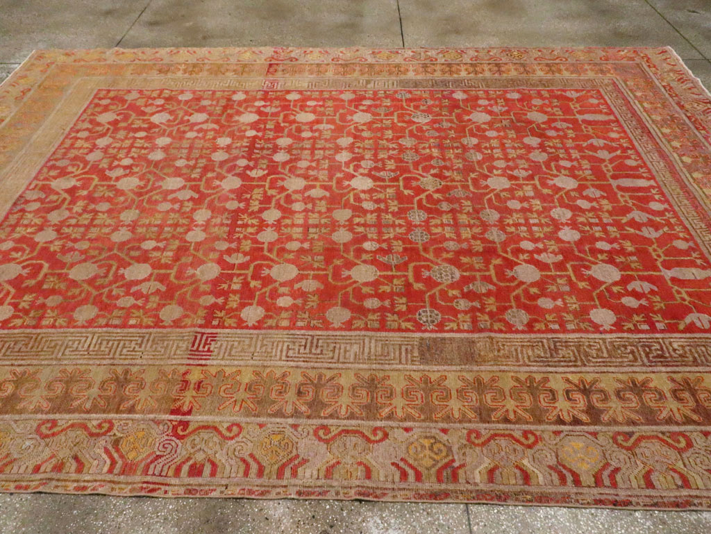 Vintage East Turkestan Khotan Room Size Carpet, No.23506 - Gss