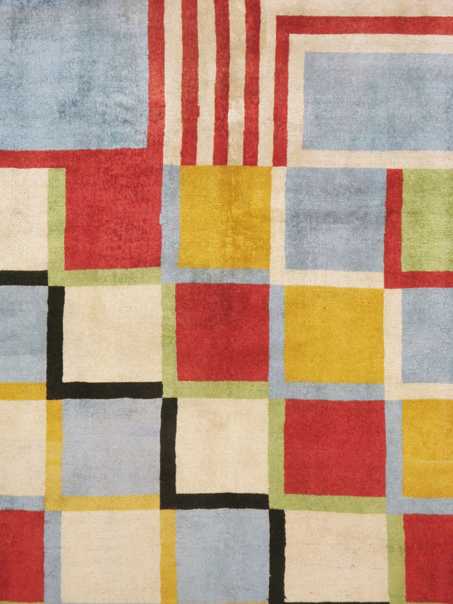 Vintage Persian Tabriz Art Deco Carpet Inspired By Edward McKnight Kauffer, No.23517 - Gss