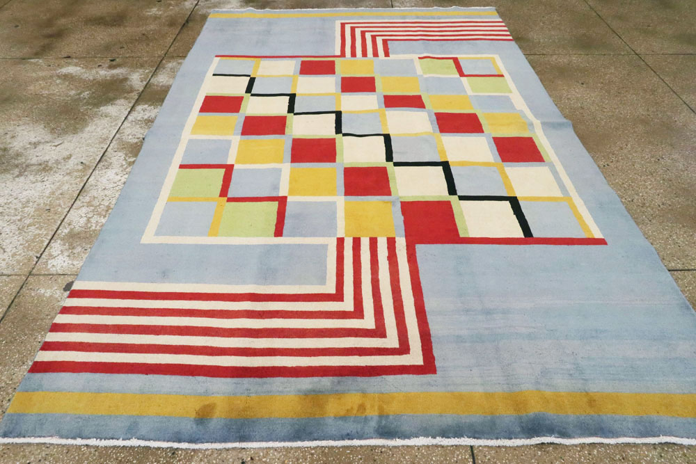 Vintage Persian Tabriz Art Deco Carpet Inspired By Edward McKnight Kauffer, No.23517 - Gss