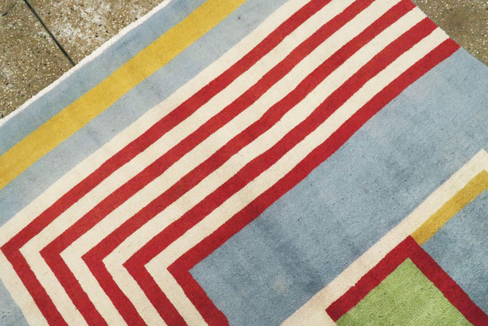 Vintage Persian Tabriz Art Deco Carpet Inspired By Edward McKnight Kauffer, No.23517 - Gss