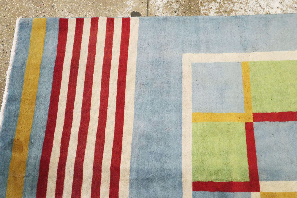 Vintage Persian Tabriz Art Deco Carpet Inspired By Edward McKnight Kauffer, No.23517 - Gss