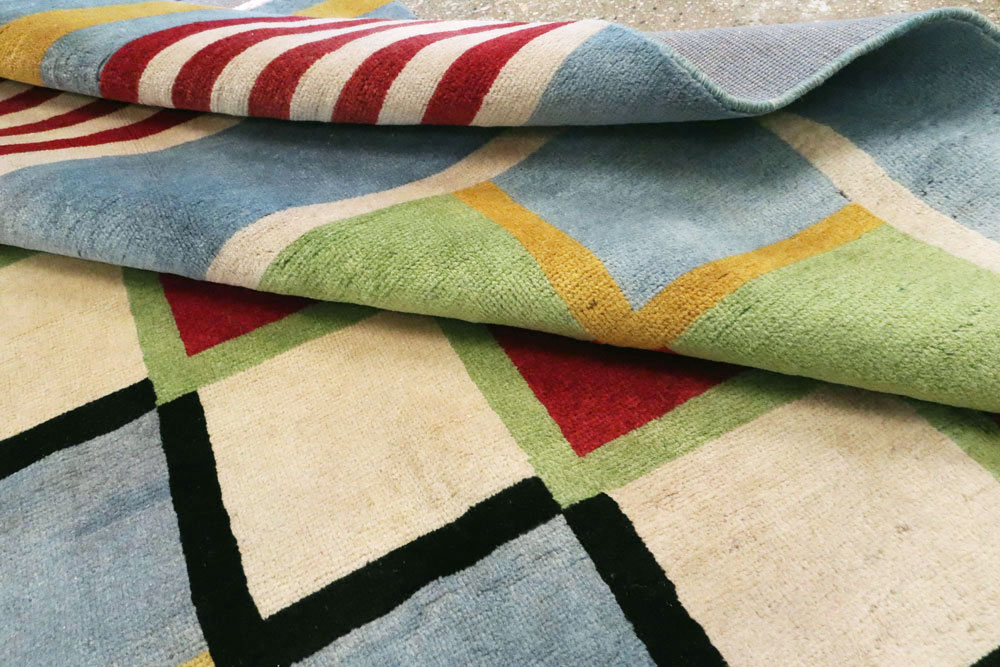 Vintage Persian Tabriz Art Deco Carpet Inspired By Edward McKnight Kauffer, No.23517 - Gss