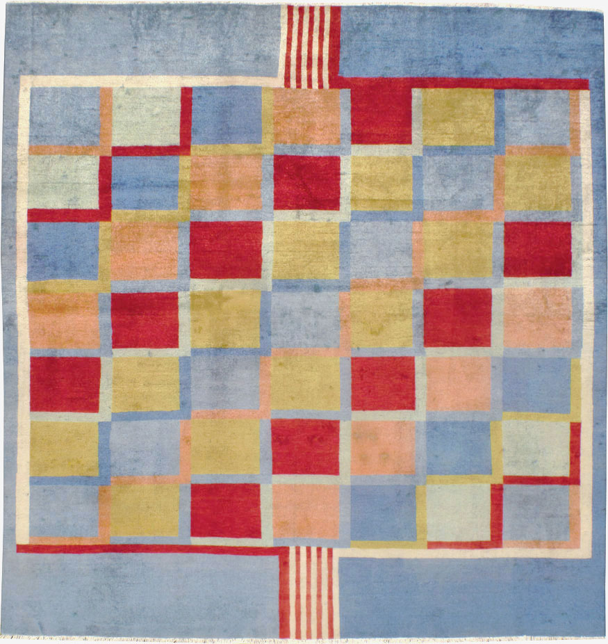 Vintage Persian Kashan Art Deco Rug Inspired By Edward McKnight Kauffer, No.23520 - Gss