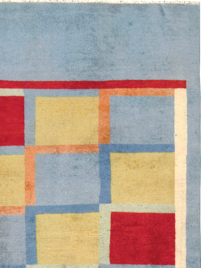 Vintage Persian Kashan Art Deco Rug Inspired By Edward McKnight Kauffer, No.23520 - Gss