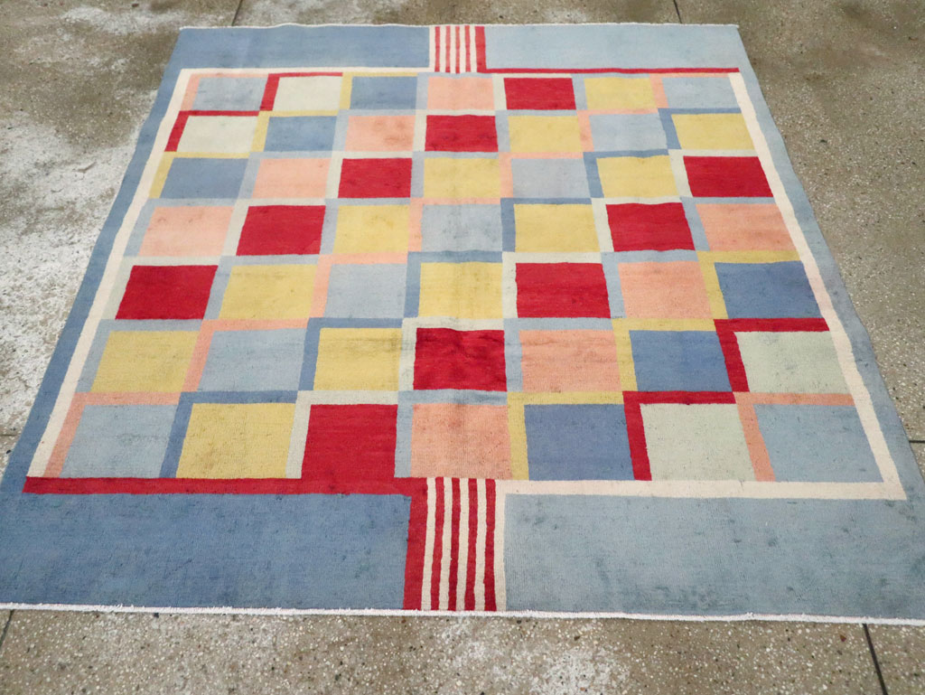 Vintage Persian Kashan Art Deco Rug Inspired By Edward McKnight Kauffer, No.23520 - Gss