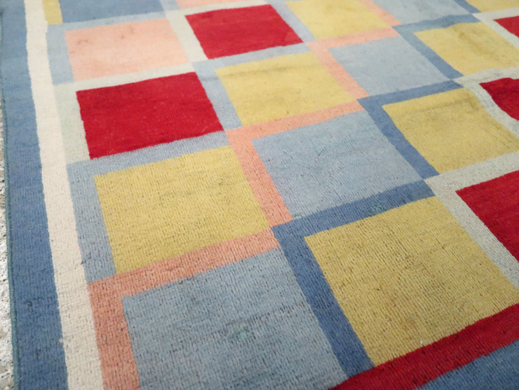 Vintage Persian Kashan Art Deco Rug Inspired By Edward McKnight Kauffer, No.23520 - Gss