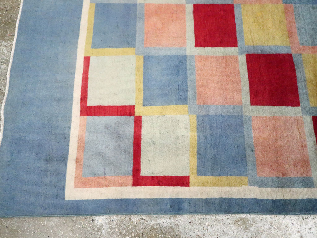 Vintage Persian Kashan Art Deco Rug Inspired By Edward McKnight Kauffer, No.23520 - Gss