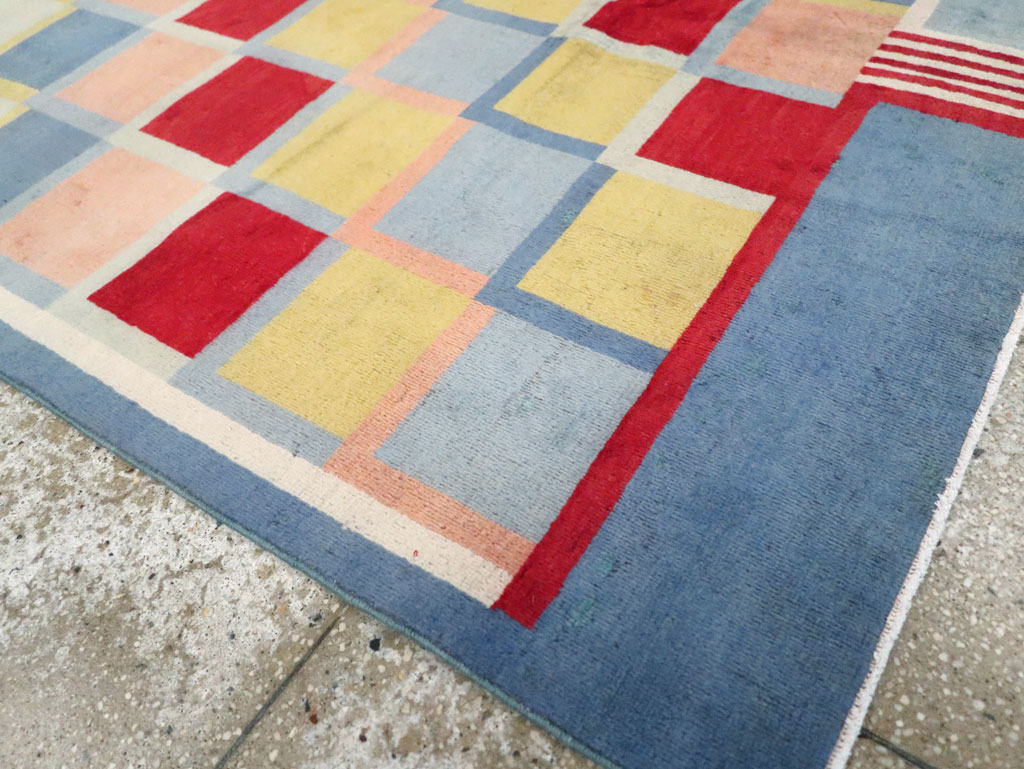 Vintage Persian Kashan Art Deco Rug Inspired By Edward McKnight Kauffer, No.23520 - Gss