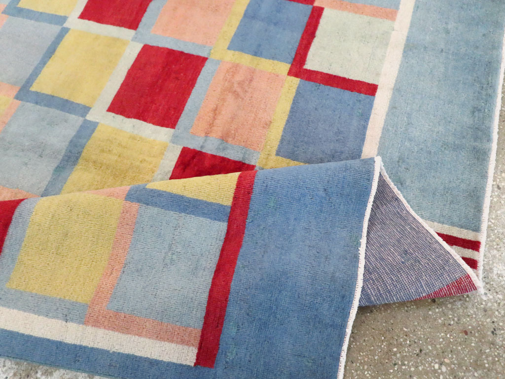 Vintage Persian Kashan Art Deco Rug Inspired By Edward McKnight Kauffer, No.23520 - Gss