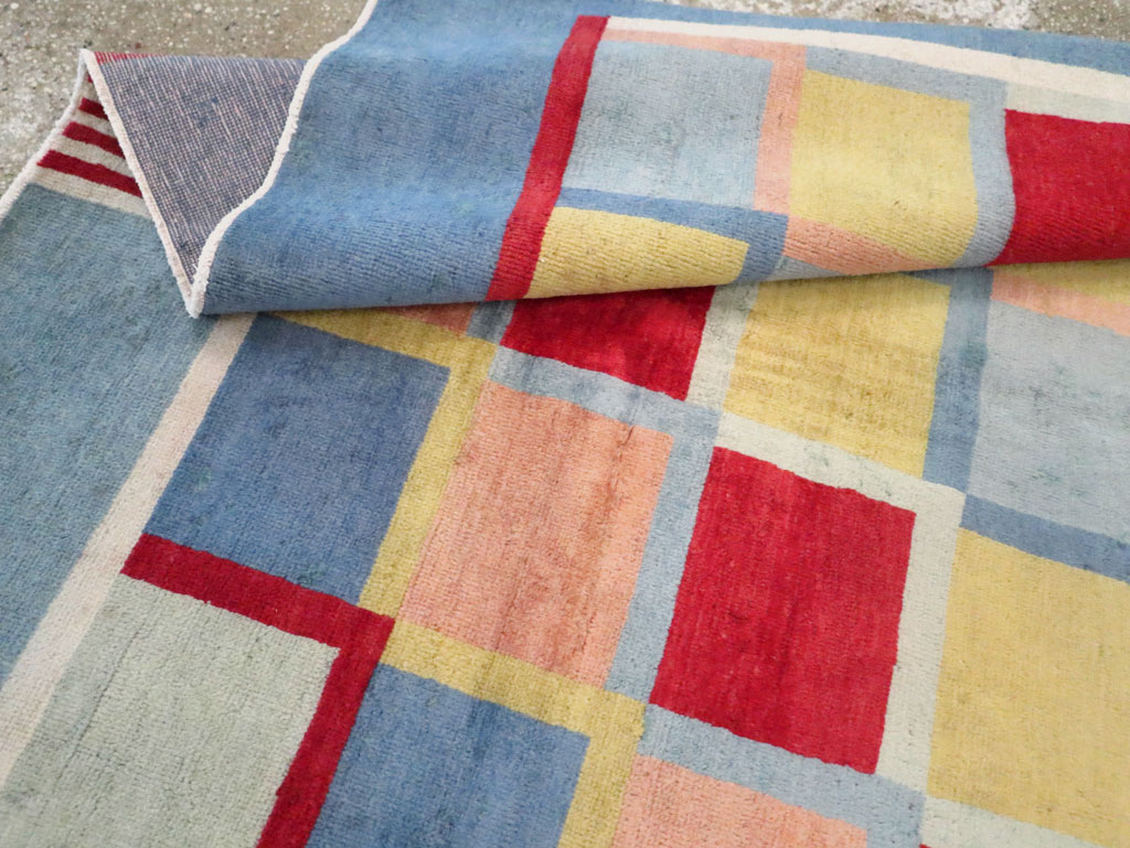 Vintage Persian Kashan Art Deco Rug Inspired By Edward McKnight Kauffer, No.23520 - Gss