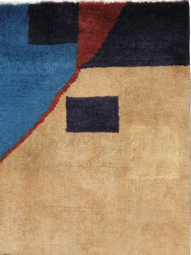 Vintage Persian Kashan Art Deco Rug Inspired By Edward McKnight Kauffer, No.23523 - Gss