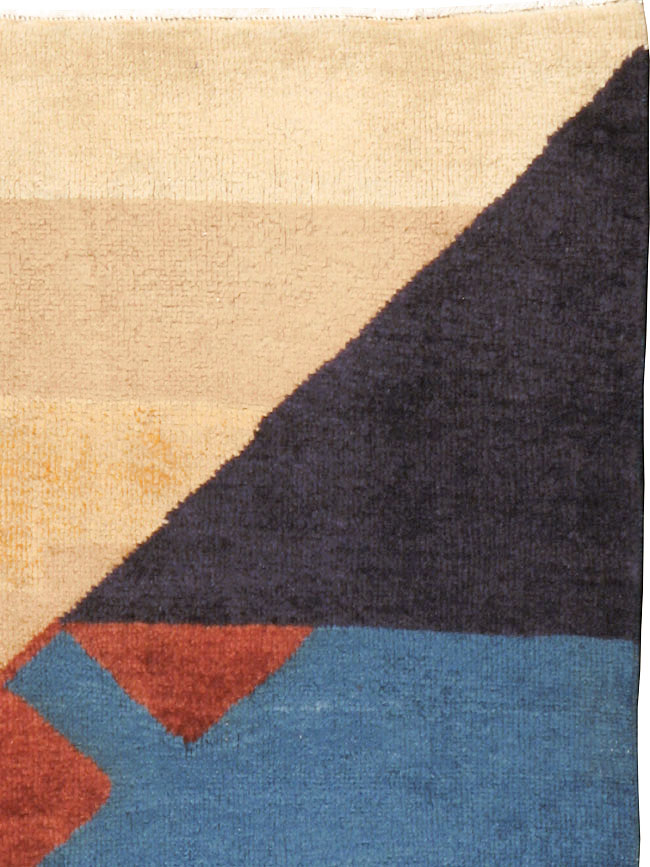 Vintage Persian Kashan Art Deco Rug Inspired By Edward McKnight Kauffer, No.23523 - Gss