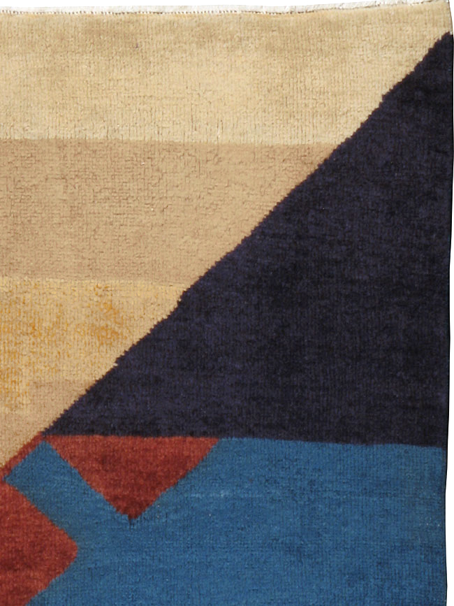 Vintage Persian Kashan Art Deco Rug Inspired By Edward McKnight Kauffer, No.23523 - Gss