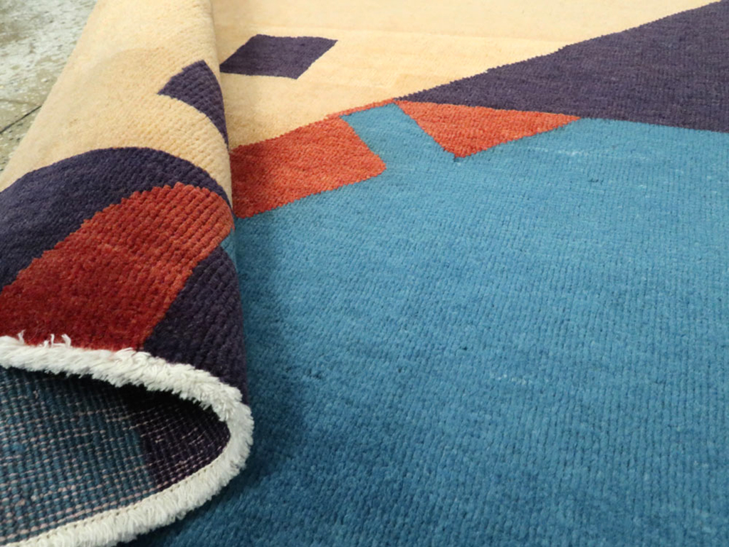 Vintage Persian Kashan Art Deco Rug Inspired By Edward McKnight Kauffer, No.23523 - Gss