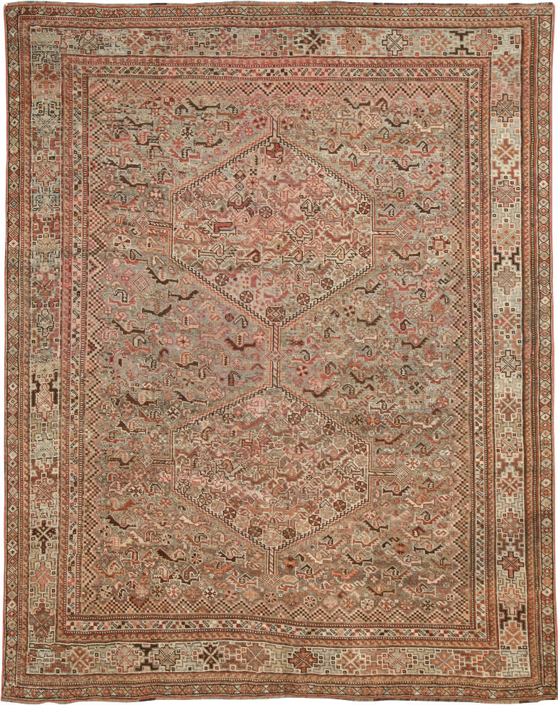 Antique Persian Afshar Accent Rug, No.23576 - Gss