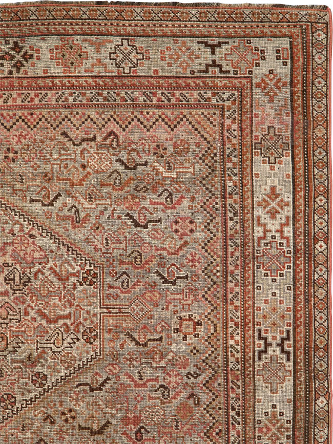 Antique Persian Afshar Accent Rug, No.23576 - Gss