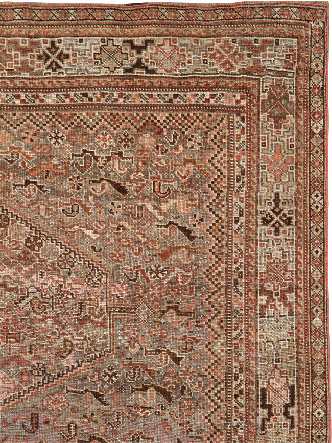 Antique Persian Afshar Accent Rug, No.23576 - Gss