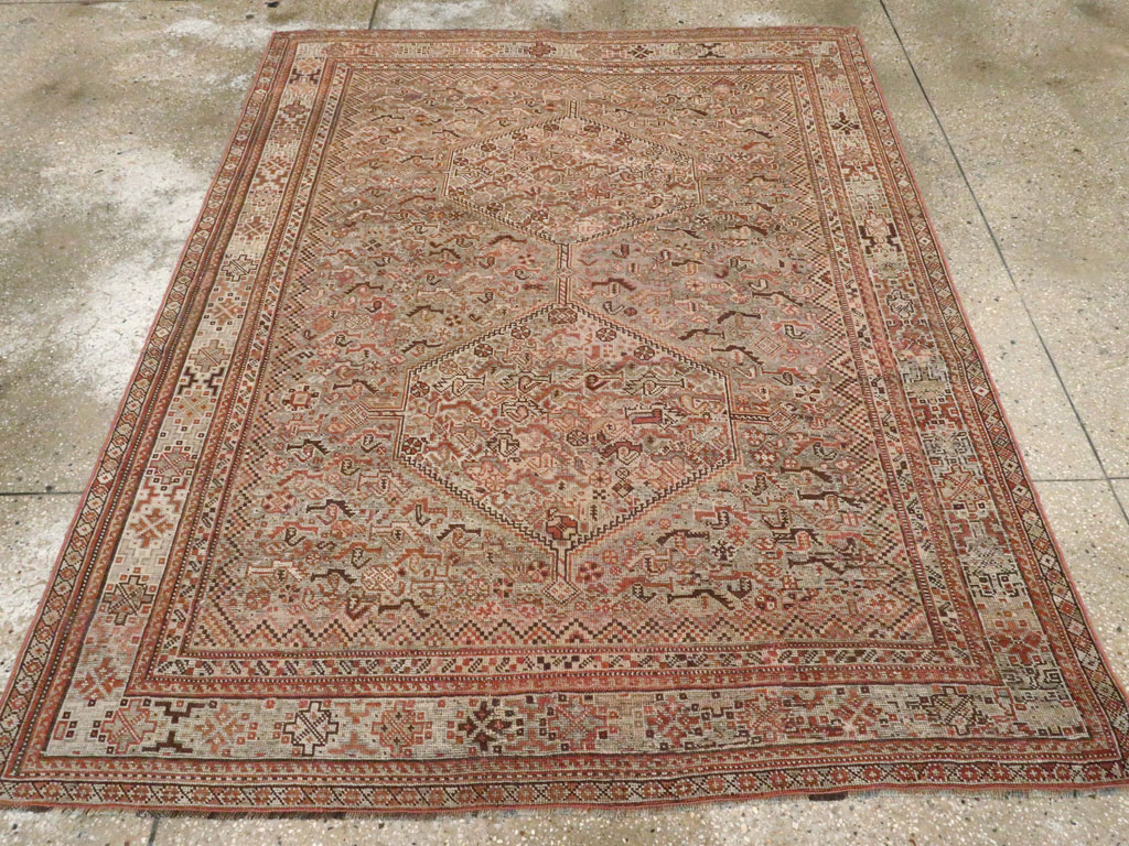 Antique Persian Afshar Accent Rug, No.23576 - Gss