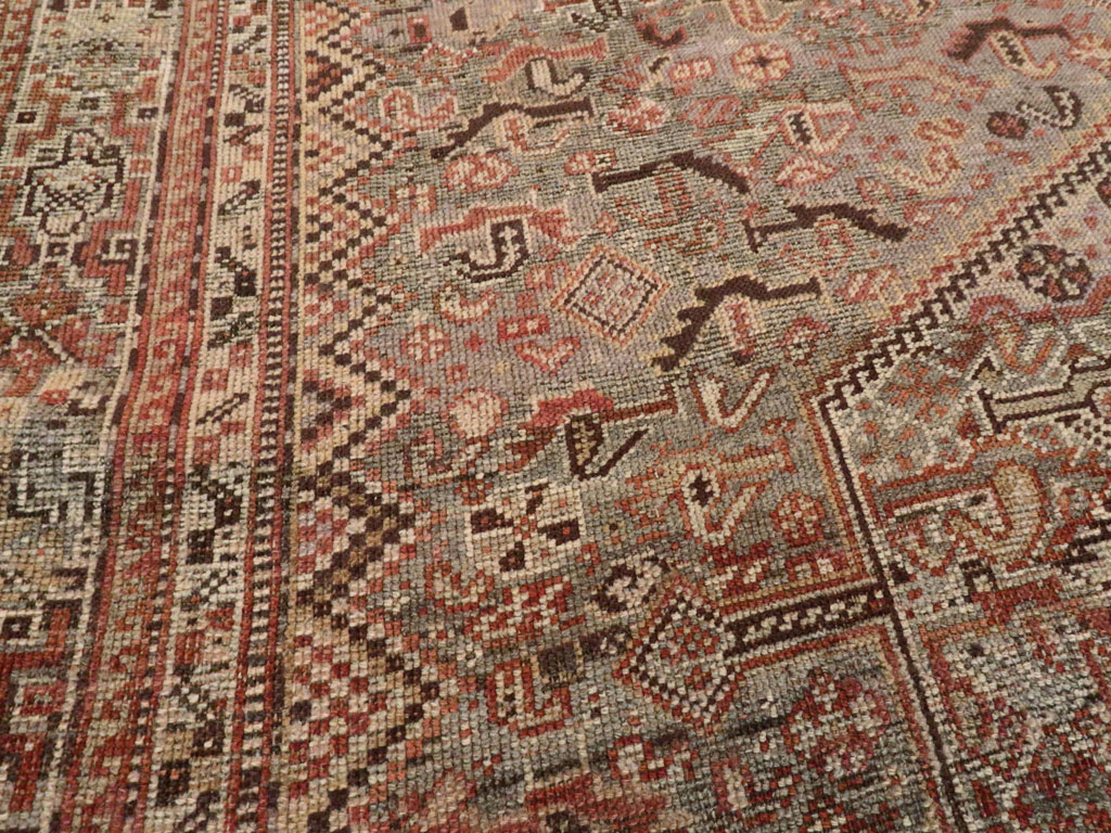 Antique Persian Afshar Accent Rug, No.23576 - Gss