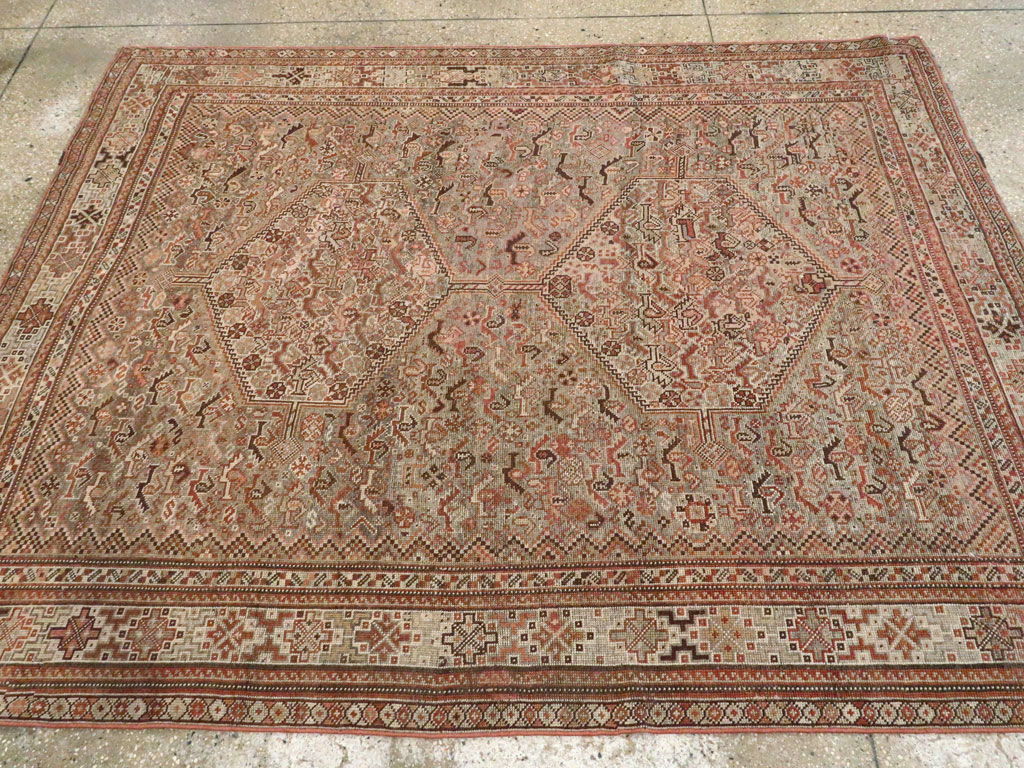 Antique Persian Afshar Accent Rug, No.23576 - Gss