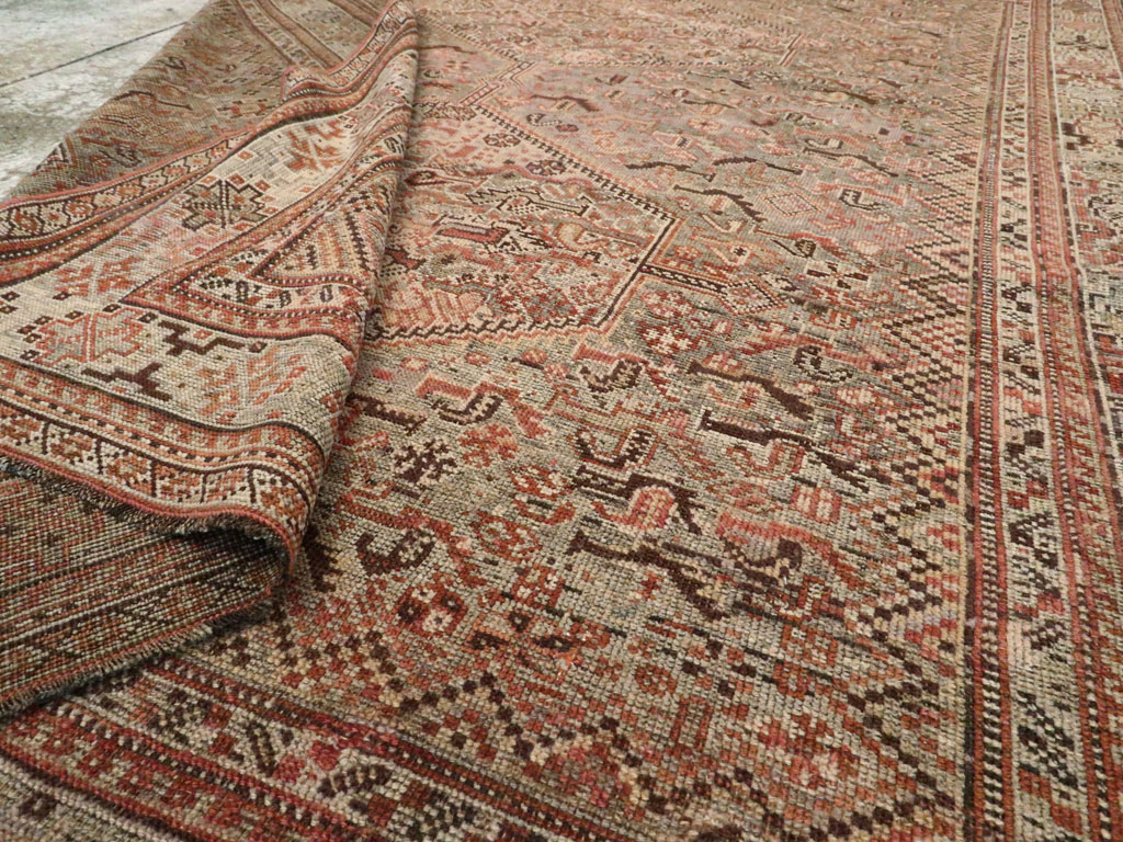 Antique Persian Afshar Accent Rug, No.23576 - Gss