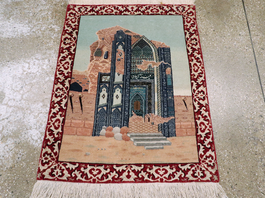 Vintage Persian Tabriz  Pictorial Rug, No.23586 - Gss