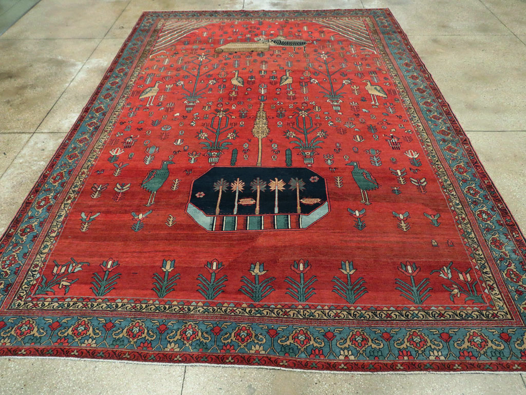 Antique Persian Pictorial Bakshaish Carpet, No.23596 - Gss