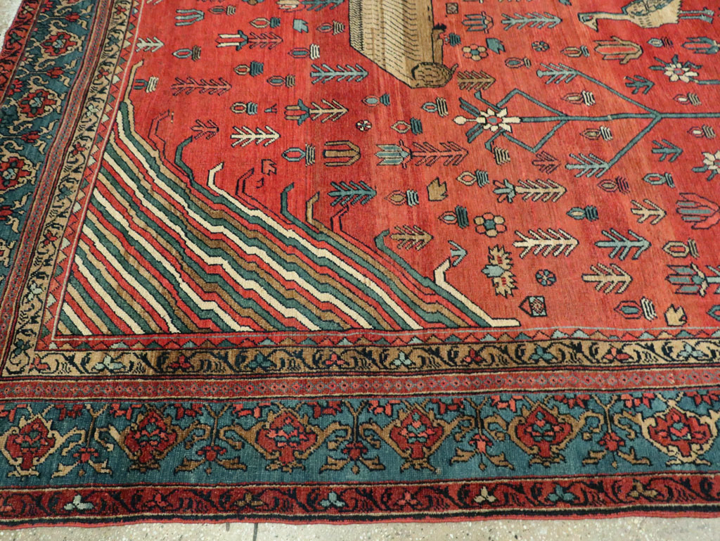 Antique Persian Pictorial Bakshaish Carpet, No.23596 - Gss